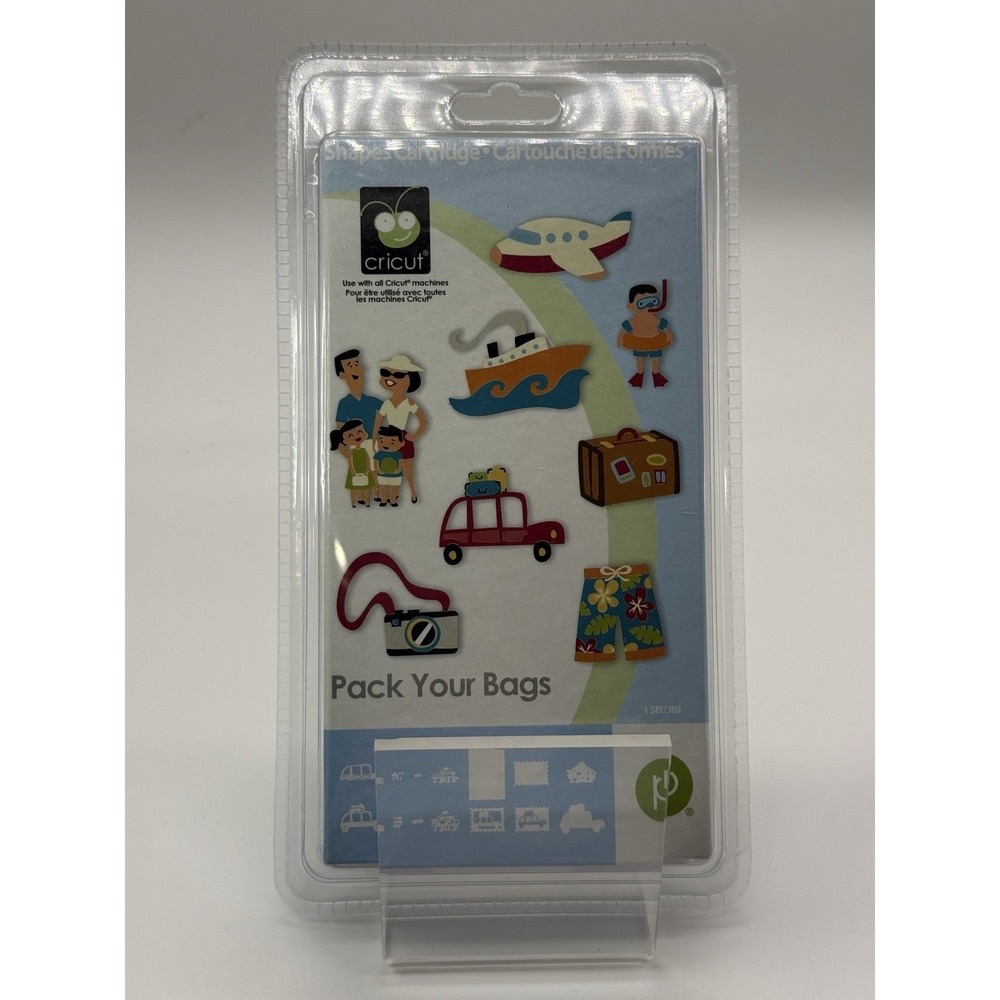 Cricut PACK YOUR BAGS Vacation Shapes Cartridge 2000930 Factory Sealed